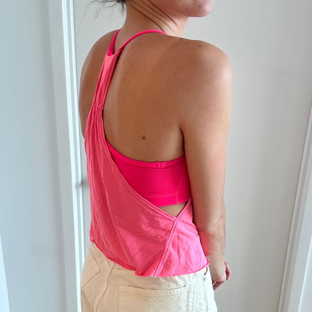 Lululemon Hot Pink Athletic Tank w Built in Sports Bra - Picture 3 of 3